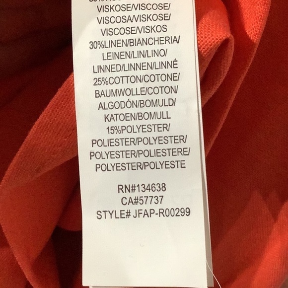 JustFab NWT - Sz L - wrap dress coral color w/ puffer sleeves - Picture 8 of 8